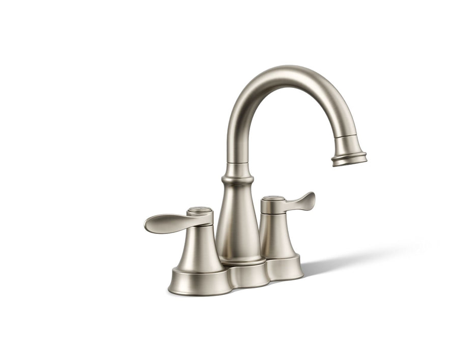 KOHLER K-27378-4K Bellera Centerset bathroom sink faucet, 1.0 gpm, vibrant brushed nickel