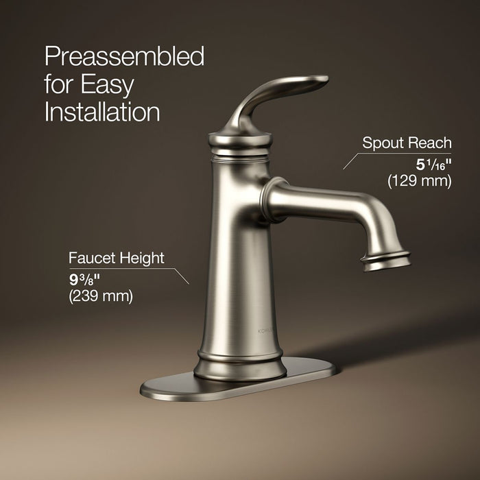 KOHLER K-27379-4K Bellera Single-handle bathroom sink faucet, 1.0 gpm, vibrant brushed nickel - view 3