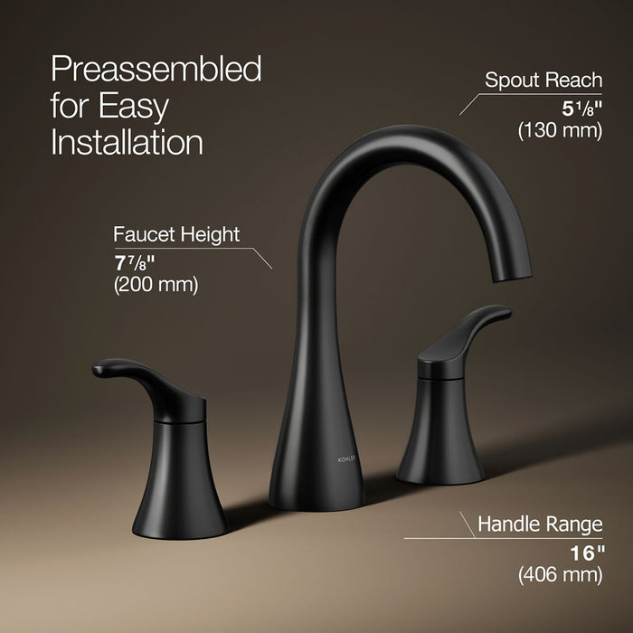 KOHLER K-27390-4N Simplice Widespread bathroom sink faucet, 0.5 gpm