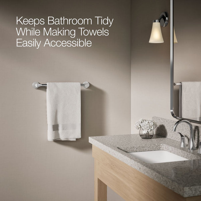 KOHLER K-27393 Simplice 18" towel bar, polished chrome - view 3