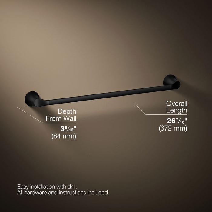 KOHLER K-27394 Simplice 24" towel bar, matte black - view 4