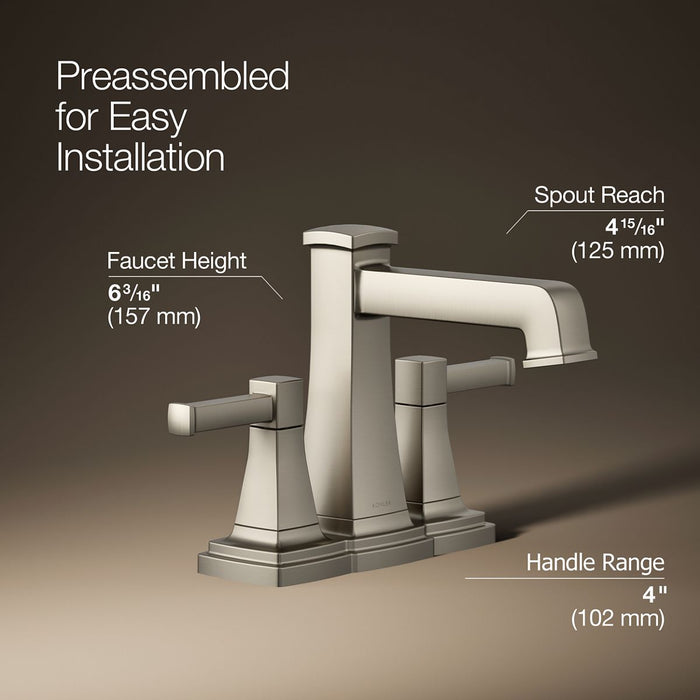 KOHLER K-27398-4K Riff Centerset bathroom sink faucet, 1.0 gpm