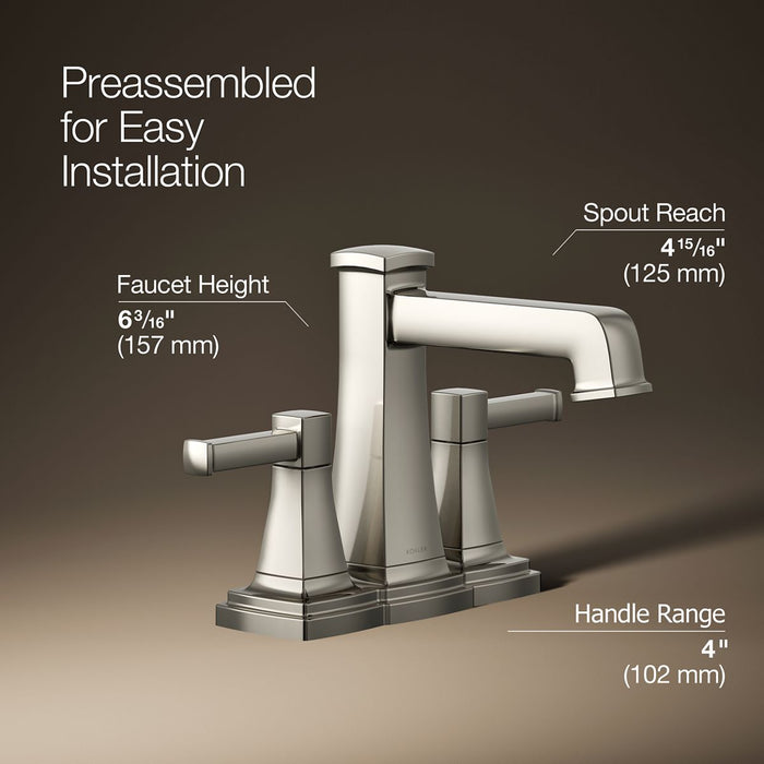 KOHLER K-27398-4K Riff Centerset bathroom sink faucet, 1.0 gpm
