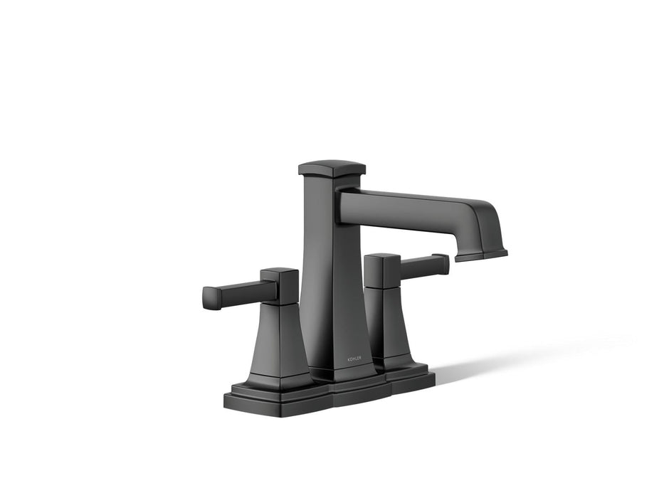 KOHLER K-27398-4N Riff Centerset bathroom sink faucet, 0.5 gpm, matte black