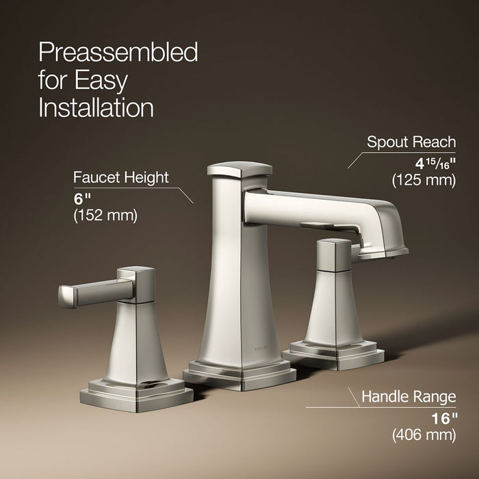 KOHLER K-27399-4 Riff Widespread bathroom sink faucet, 1.2 gpm