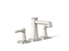 KOHLER K-27399-4N Riff Widespread bathroom sink faucet, 0.5 gpm, vibrant polished nickel