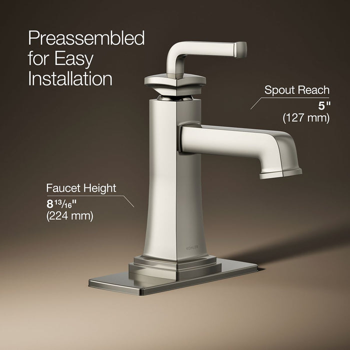 KOHLER K-27400-4K Riff Single-handle bathroom sink faucet, 1.0 gpm, vibrant polished nickel - view 3