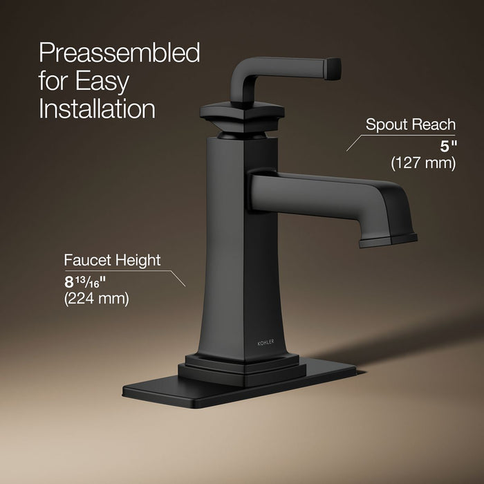 KOHLER K-27400-4N Riff Single-handle bathroom sink faucet, 0.5 gpm, matte black - view 3