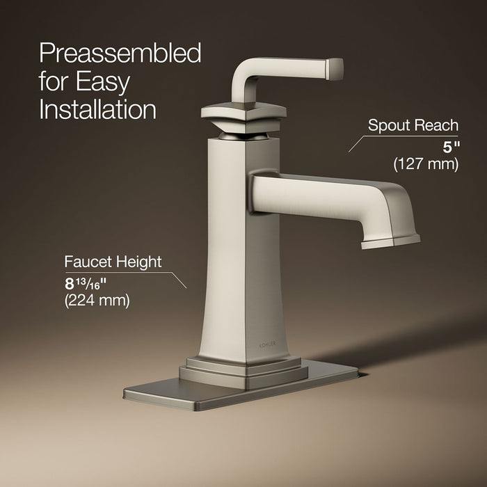 KOHLER K-27400-4N Riff Single-handle bathroom sink faucet, 0.5 gpm, vibrant brushed nickel - view 3