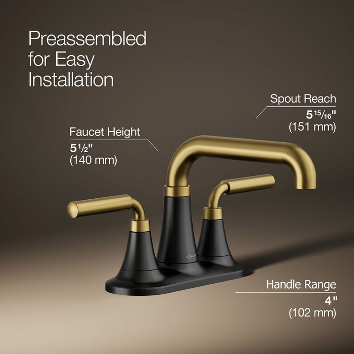 KOHLER K-27414-4K Tone Centerset bathroom sink faucet, 1.0 gpm