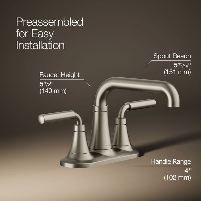 KOHLER K-27414-4K Tone Centerset bathroom sink faucet, 1.0 gpm