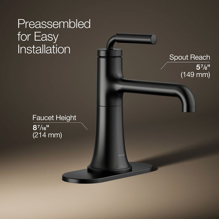 KOHLER K-27415-4K Tone Single-handle bathroom sink faucet, 1.0 gpm, matte black - view 3