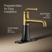 KOHLER K-27415-4N Tone Single-handle bathroom sink faucet, 0.5 gpm, matte black with brushed moderne brass - view 3