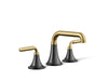 KOHLER K-27416-4K Tone Widespread bathroom sink faucet, 1.0 gpm, matte black with brushed moderne brass