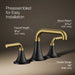 KOHLER K-27416-4K Tone Widespread bathroom sink faucet, 1.0 gpm, matte black with brushed moderne brass - view 3