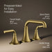 KOHLER K-27416-4N Tone Widespread bathroom sink faucet, 0.5 gpm, vibrant brushed moderne brass - view 3