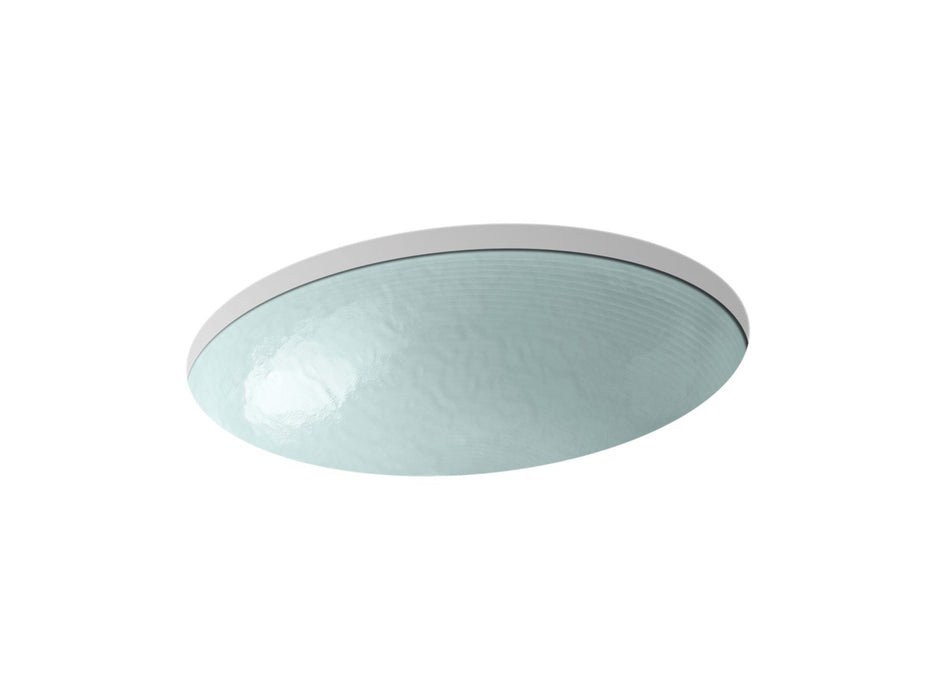 KOHLER K-2741-G2 Whist 19" oval wall-mount/undermount bathroom sink, no overflow, opaque dew