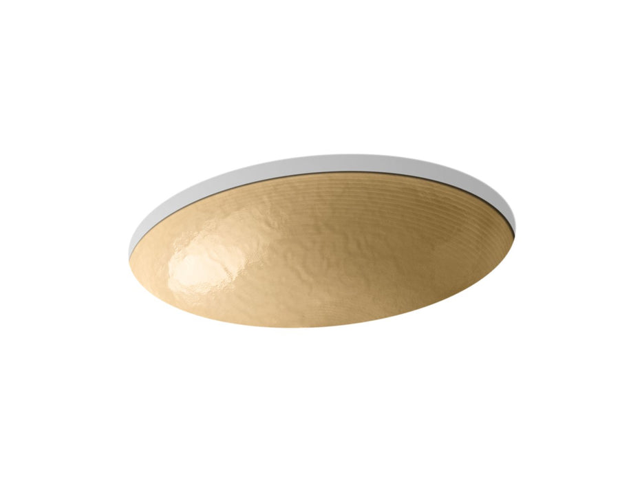 KOHLER K-2741-G7 Whist 19" oval wall-mount/undermount bathroom sink, no overflow, opaque sandalwood