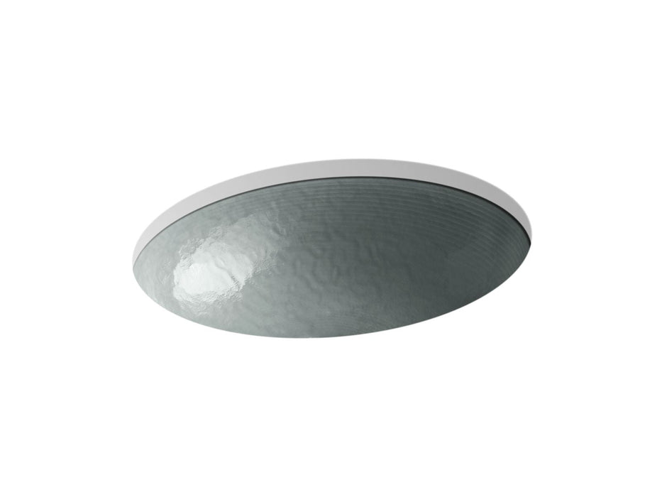 KOHLER K-2741-G8 Whist 19" oval wall-mount/undermount bathroom sink, no overflow, opaque stone