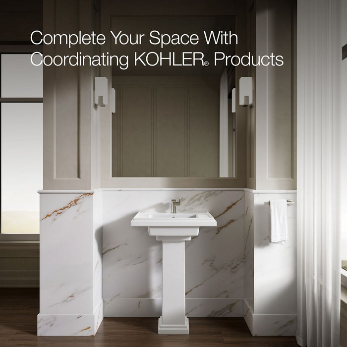 KOHLER K-2757-1 Tresham 24" square pedestal bathroom sink, white - view 5