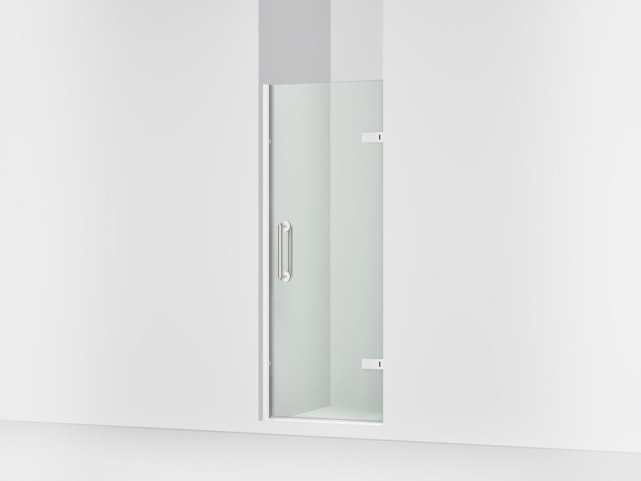 KOHLER K-27577-10L Components Frameless pivot shower door, 71-5/8" H x 27-5/8 - 28-3/8" W, with 3/8" thick Crystal Clear glass