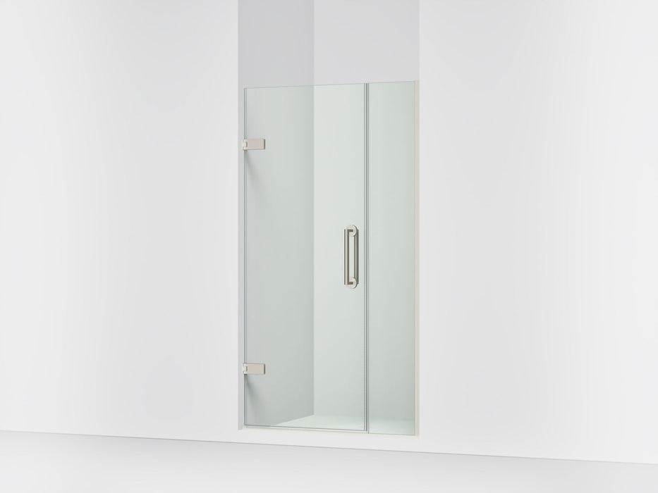 KOHLER K-27589-10L Components Frameless pivot shower door, 71-9/16" H x 33-5/8 - 34-3/8" W, with 3/8" thick Crystal Clear...