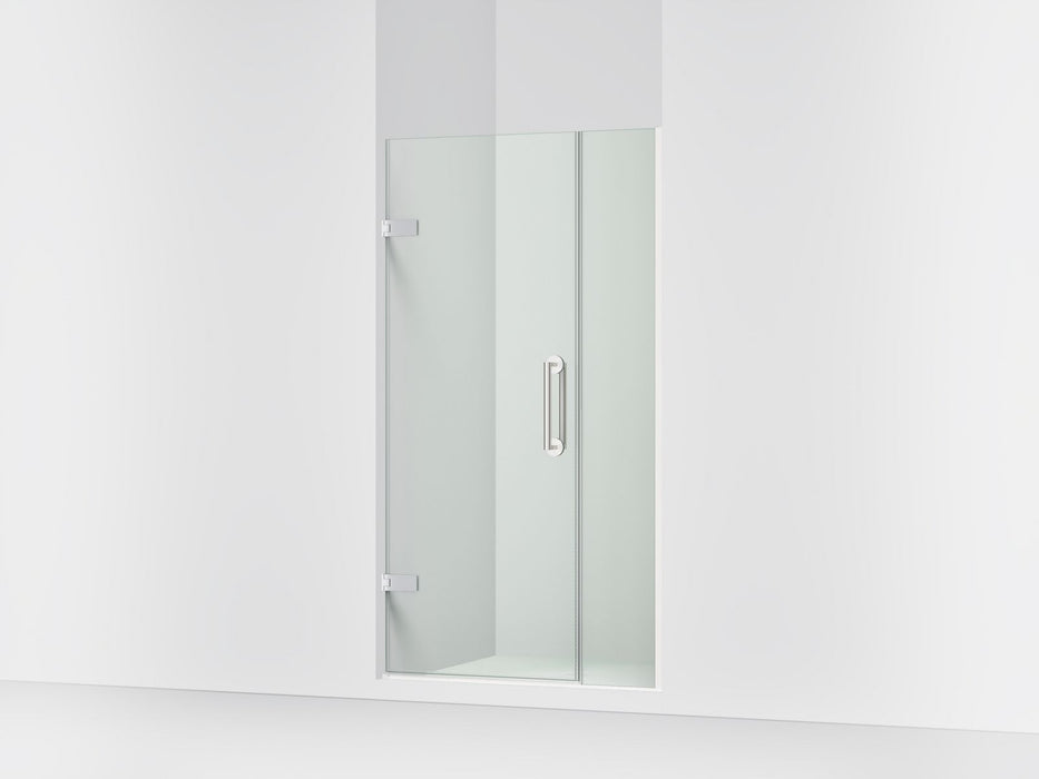 KOHLER K-27601-10L Components Frameless pivot shower door, 71-9/16" H x 39-5/8 - 40-3/8" W, with 3/8" thick Crystal Clear glass