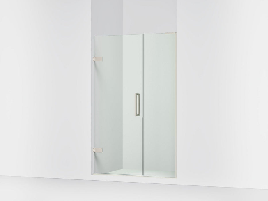 KOHLER K-27604-10L Composed Frameless pivot shower door, 71-3/4" H x 45-1/4 - 46" W, with 3/8" thick Crystal Clear glass,...