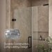 KOHLER K-27604-10L Composed Frameless pivot shower door, 71-3/4" H x 45-1/4 - 46" W, with 3/8" thick Crystal Clear glass,...