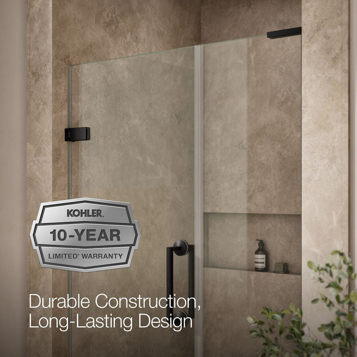 KOHLER K-27605-10L Components Frameless pivot shower door, 71-3/4" H x 45-1/4 - 46" W, with 3/8" thick Crystal Clear...