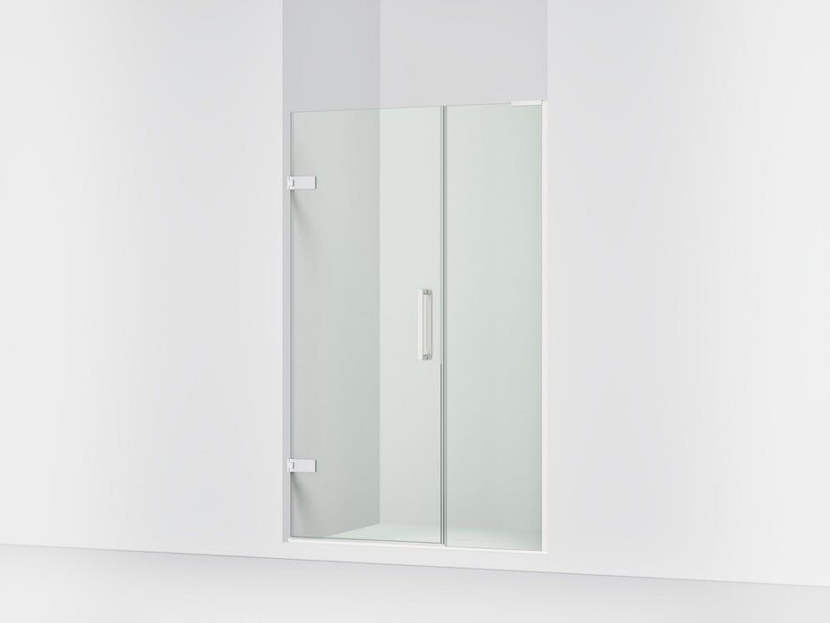 KOHLER K-27606-10L Composed Frameless pivot shower door, 71-3/4" H x 46 - 46-3/4" W, with 3/8" thick Crystal Clear glass,...