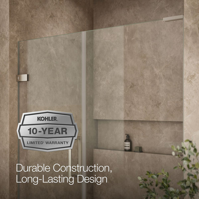 KOHLER K-27618-10L Composed 71-3/4" H pivot shower door with 3/8"-thick glass
