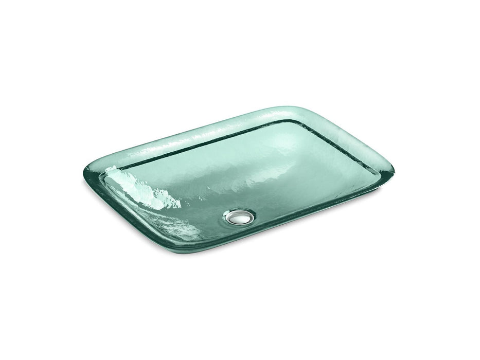 KOHLER K-2773 Inia 20-3/4" rectangular drop-in bathroom sink, no overflow, translucent dew