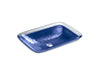 KOHLER K-2773-G6 Inia 20-3/4" rectangular drop-in bathroom sink, no overflow, opaque sapphire