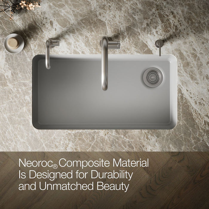 KOHLER K-27785 Cairn 33" undermount single-bowl kitchen sink, matte grey - view 4