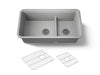 KOHLER K-27786 Cairn Smart Divide 33-1/2" undermount double-bowl kitchen sink, matte grey