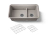 KOHLER K-27786 Cairn Smart Divide 33-1/2" undermount double-bowl kitchen sink, matte taupe