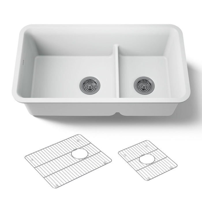 KOHLER K-27786 Cairn Smart Divide 33-1/2" undermount double-bowl kitchen sink