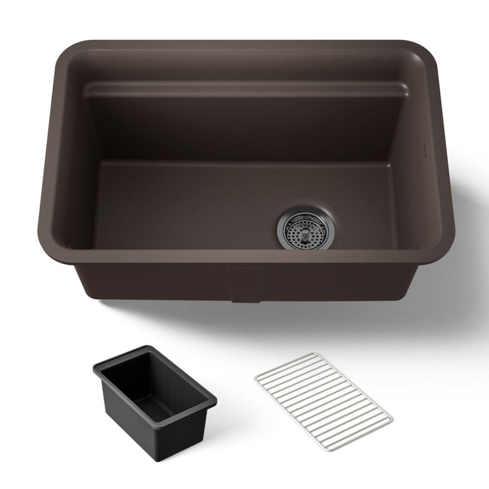 KOHLER K-27787 Cairn 27-1/2" undermount single-bowl utility sink, matte brown - view 5