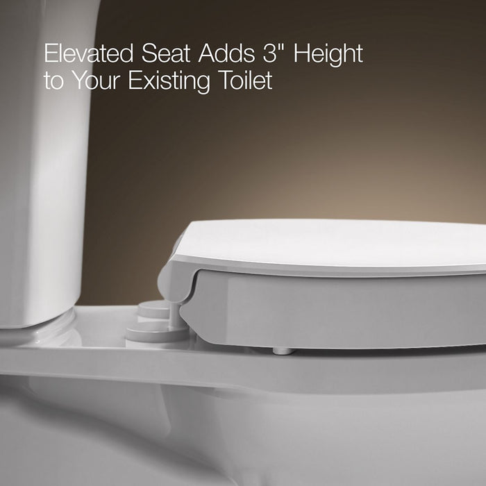 KOHLER K-27930 Border Elevated Quiet-Close™ Elongated Toilet Seat, White - Detail image of a product feature