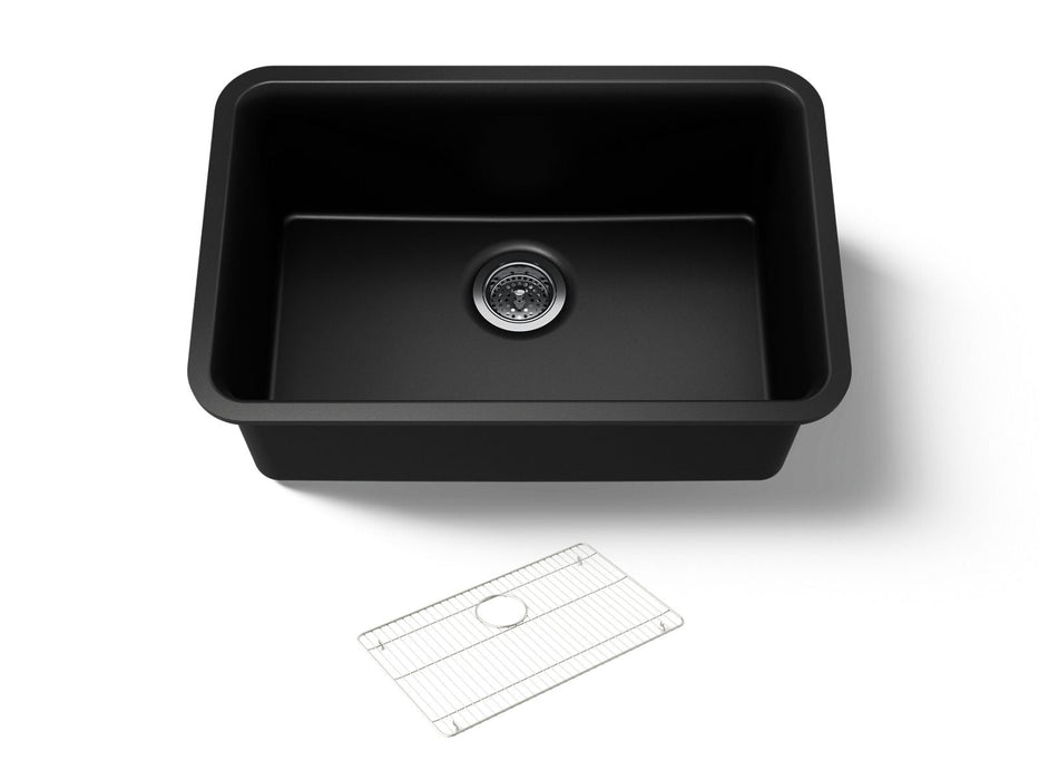 KOHLER K-28000 Cairn 27-1/2" undermount single-bowl kitchen sink, matte black