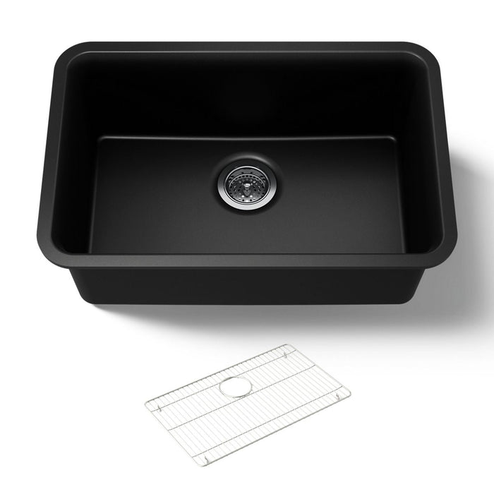 KOHLER K-28000 Cairn 27-1/2" undermount single-bowl kitchen sink, matte black - view 5