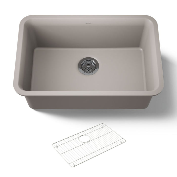 KOHLER K-28000 Cairn 27-1/2" undermount single-bowl kitchen sink, matte taupe - view 5
