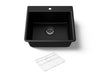 KOHLER K-28003-1 Kennon 25" top-/undermount single-bowl kitchen sink, matte black