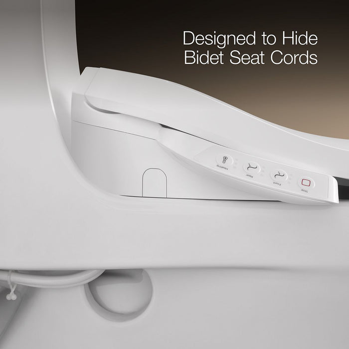 KOHLER K-28020-HC Spacity Hidden cord one-piece compact elongated toilet with skirted trapway, 1.28 gpf, white - view 2