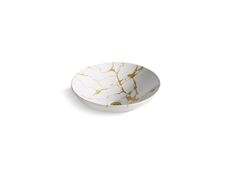 KOHLER K-28039-AUR Aureus 16-3/4" round vessel bathroom sink, no overflow, white