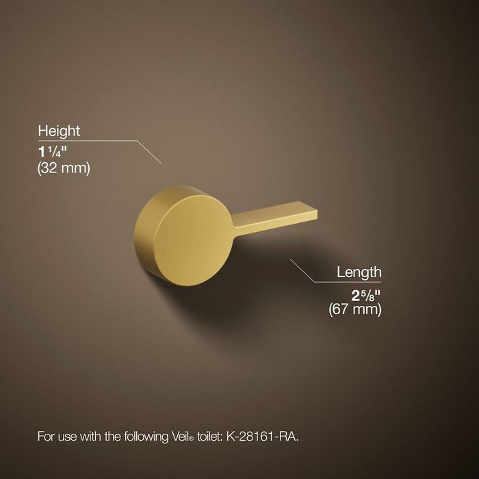 KOHLER K-28122-R Veil Right-hand trip lever, vibrant brushed moderne brass - view 5