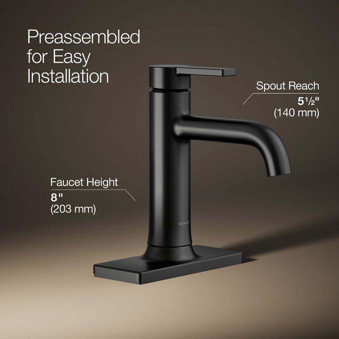 KOHLER K-28126-4K Venza Single-handle bathroom sink faucet, 1.0 gpm, matte black - view 3