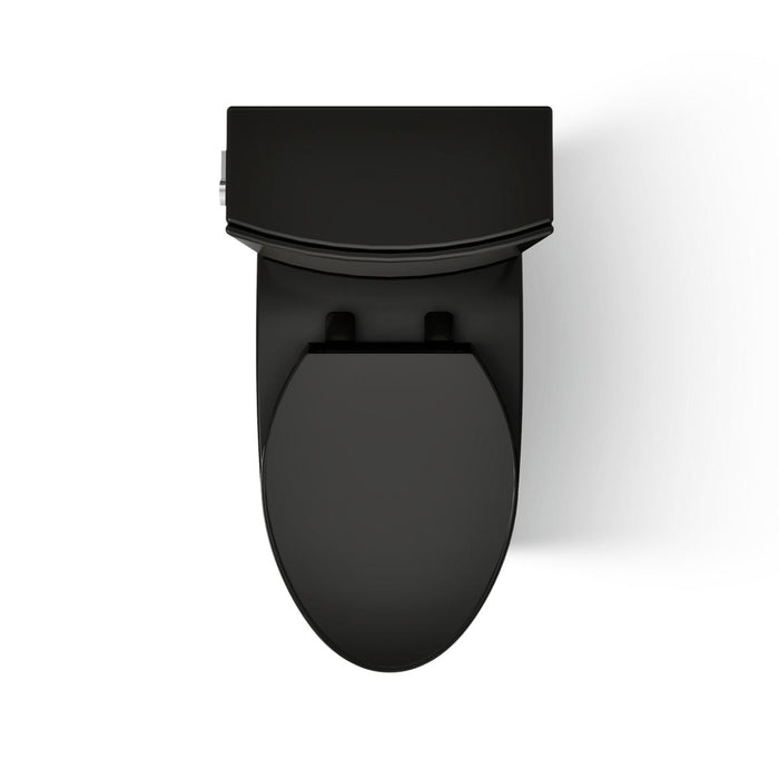 KOHLER K-28161 Veil Two-piece elongated toilet with skirted trapway, 1.28 gpf - Black Black