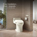 KOHLER K-28229 PureWash Elongated bidet toilet seat with remote control, biscuit - view 3